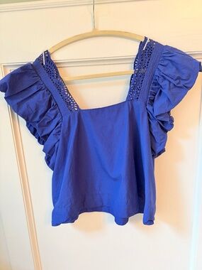 Anthropologie blue blouse